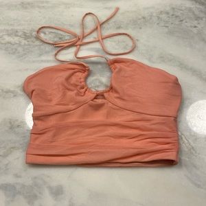 Oh Polly Coral crop top size 6